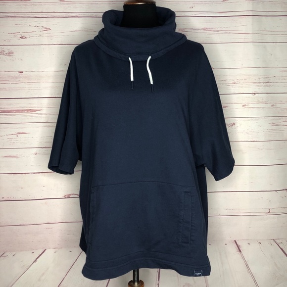 L.L. Bean Oversized Cowl Neck Short Sleeve Sweatshirt - Picture 1 of 8